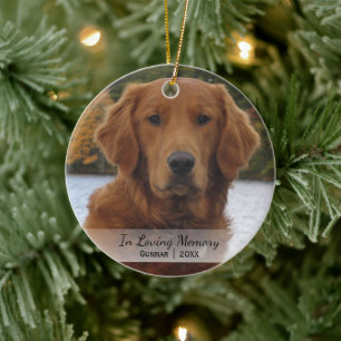 Dog Foto in Loving Memory Name Year Christmas Keramikornament