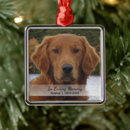 Dog Foto in Loving Memory Name Year Christmas Ornament Aus Metall