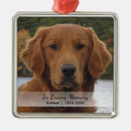 Dog Foto in Loving Memory Name Year Christmas Ornament Aus Metall