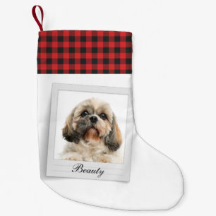 Dog Foto Monogram Besitzer Personalisiert Kleiner Weihnachtsstrumpf