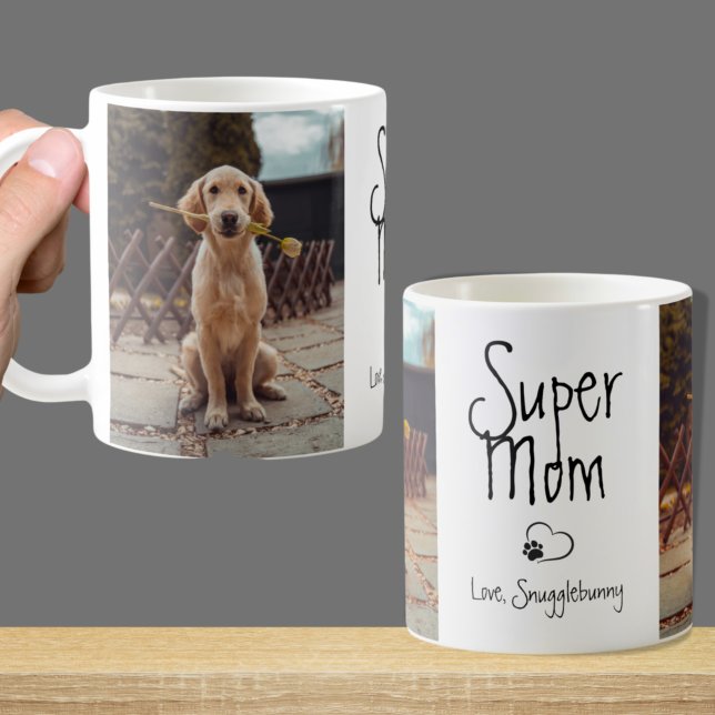 Dog Foto Super Mama Herzklappen Druck Kaffeetasse (Von Creator hochgeladen)