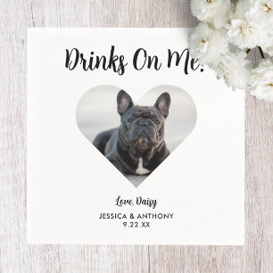 Dog Foto Wedding Cocktail Napkins Serviette