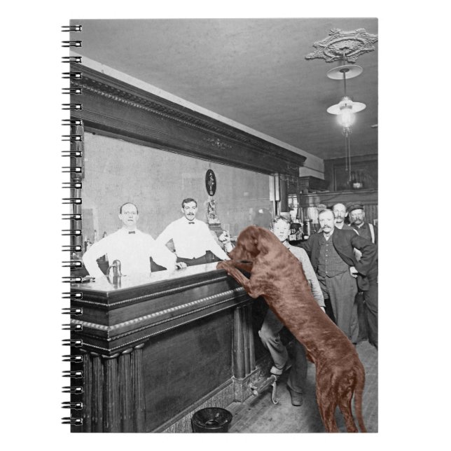 Dog Friendly Saloon Tavern Bar 1900 Fotograf Notizblock (Vorderseite)