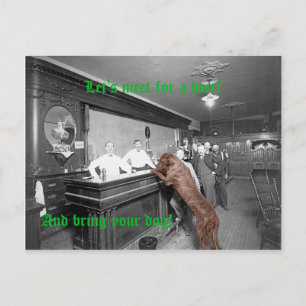 Dog Friendly Saloon Tavern Bar 1900 Fotograf Postkarte