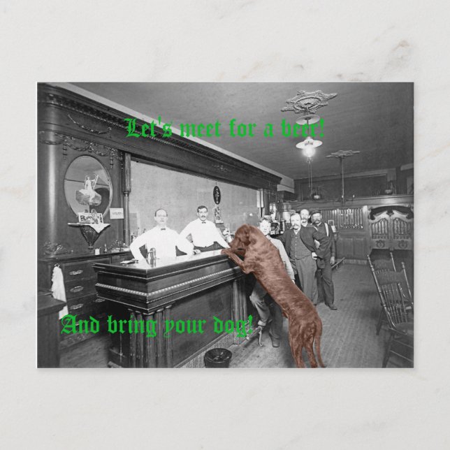 Dog Friendly Saloon Tavern Bar 1900 Fotograf Postkarte (Vorderseite)