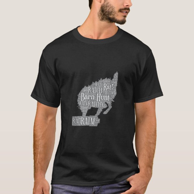 Dog Fun Barn Hunt Word Cloud T Shirt (Vorderseite)