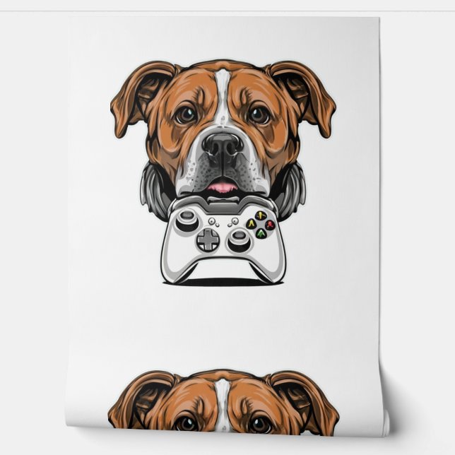 Dog Gamer - Videospiel Tapete (Abrollen)