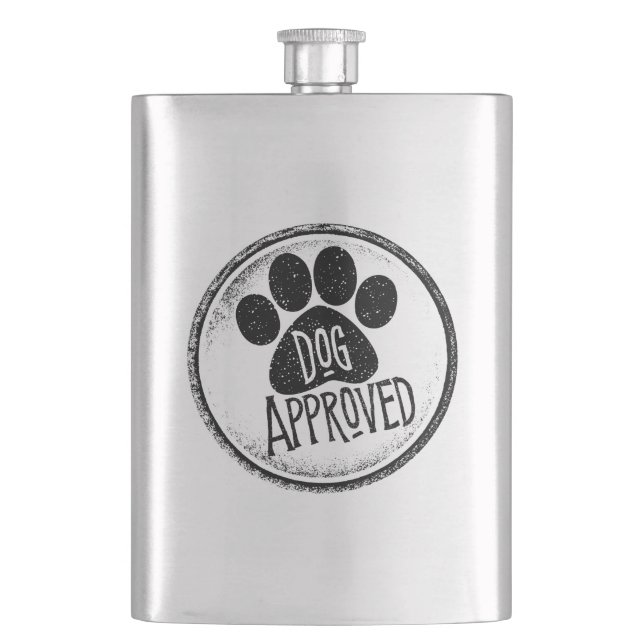 Dog genehmigte Flasche Flachmann (Vorderseite)