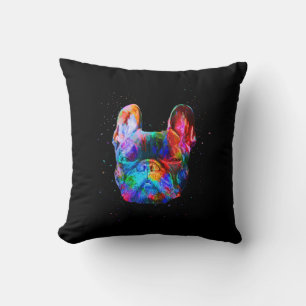 Dog Geometric Colour Splash Pop Art French Bulldog Kissen
