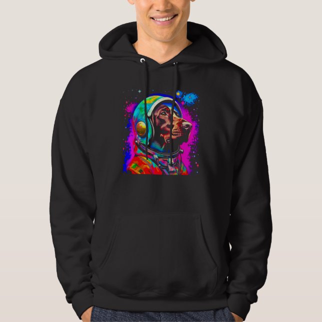 Dog German Shorthaired Pointer Astronaut Space Des Hoodie (Vorderseite)