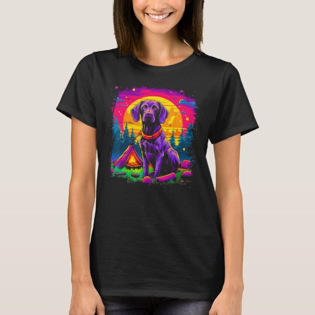 Dog German Shorthaired Pointer Camping Nature T-Shirt (Vorderseite)
