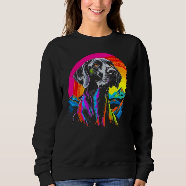 Dog German Shorthaired Pointer Mountain Nature Sun Sweatshirt (Vorderseite)