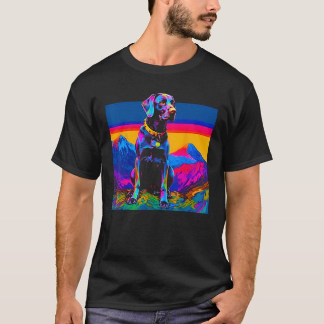 Dog German Shorthaired Pointer Peace Nature Design T-Shirt (Vorderseite)