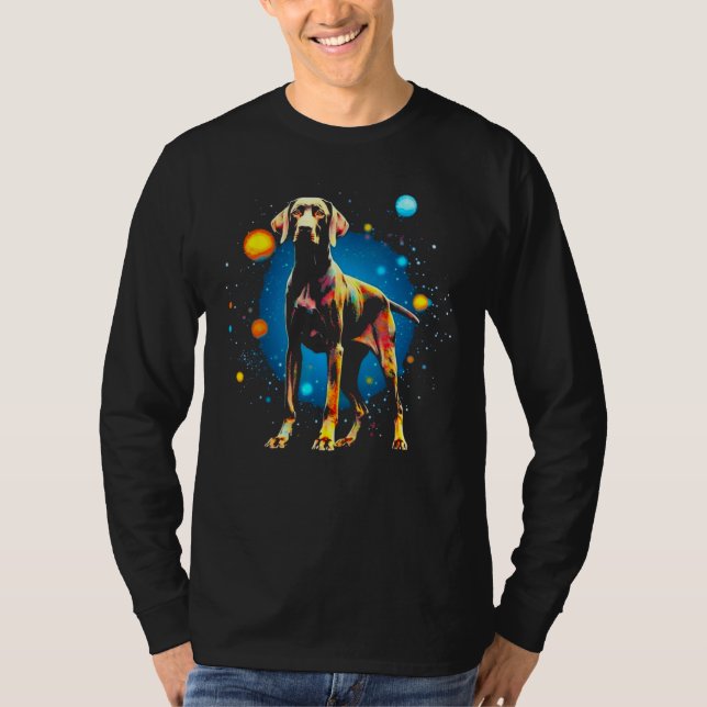 Dog German Shorthaired Pointer Planet Space T-Shirt (Vorderseite)