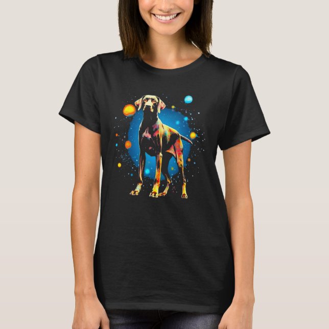 Dog German Shorthaired Pointer Planet Space T-Shirt (Vorderseite)