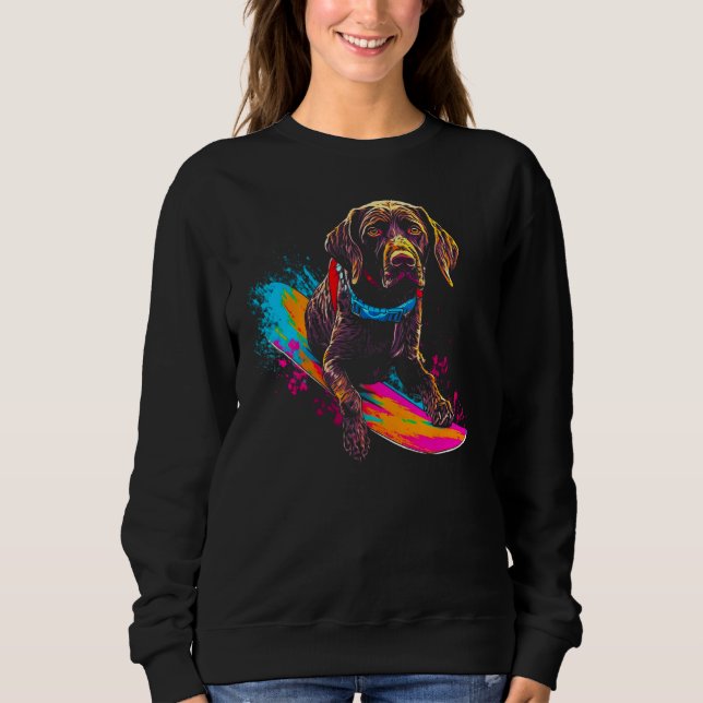 Dog German Shorthaired Pointer Snowboard Sweatshirt (Vorderseite)