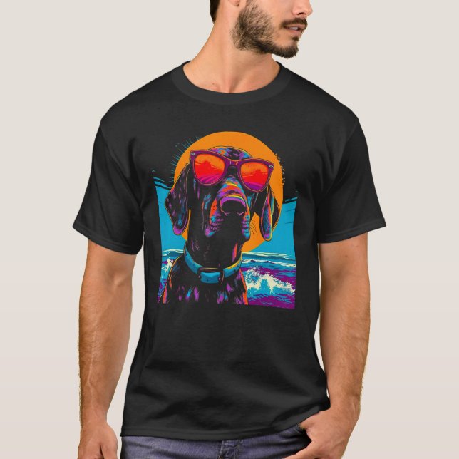 Dog German Shorthaired Pointer Summer Party T-Shirt (Vorderseite)