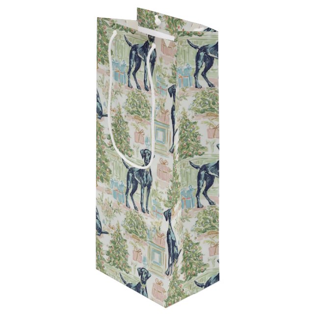 dog geschenktüte für weinflaschen (Vorderseite Schrägansicht)