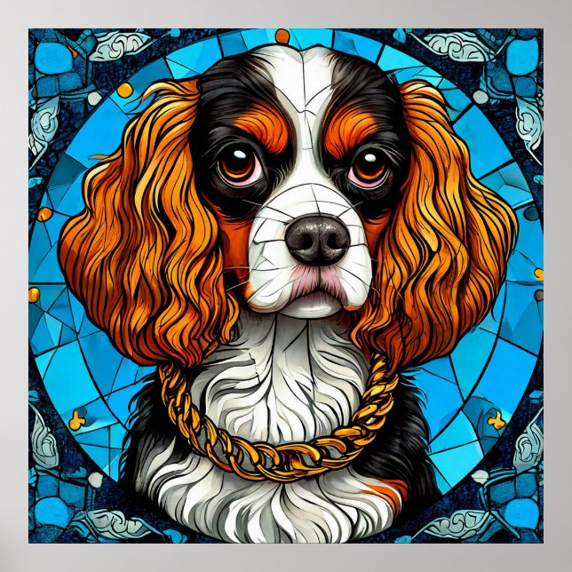 Dog-gestanztes Glas-Portrait Poster (Vorne)