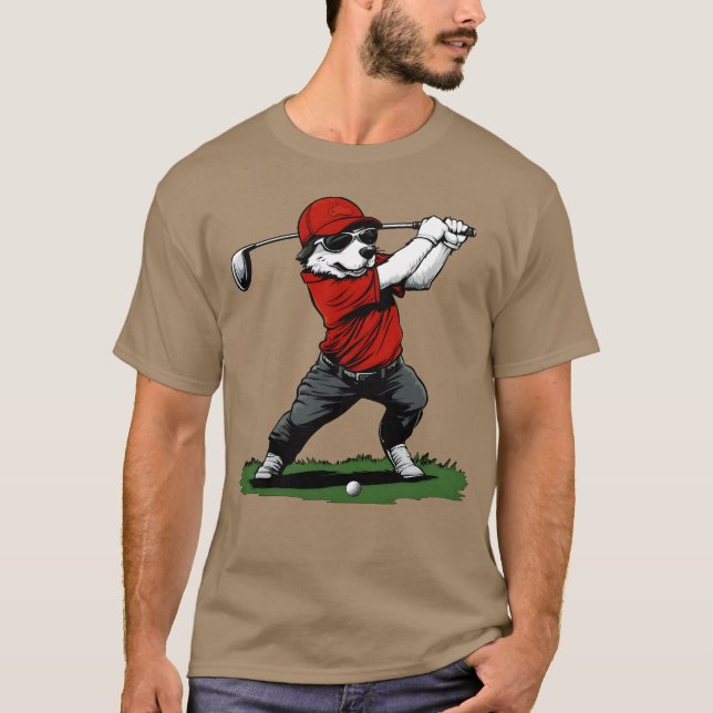 Dog Golf lustiges Geschenk T-Shirt (Vorderseite)