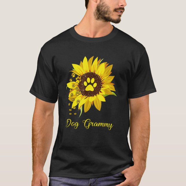 Dog Grammy Sunflower Gift Love Dogs and Flowers  f T-Shirt (Vorderseite)