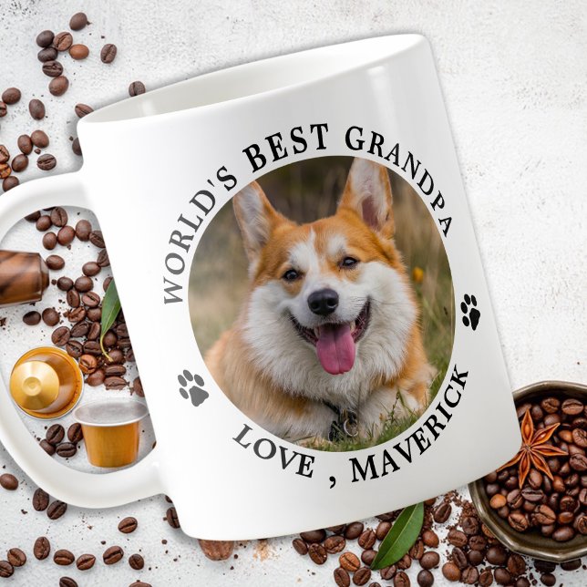 Dog Grandpa Personalisiertes Tier Foto Hund Lover Kaffeetasse (Von Creator hochgeladen)