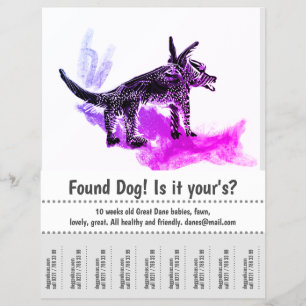 Dog Graphic Design Poster gefunden Flyer