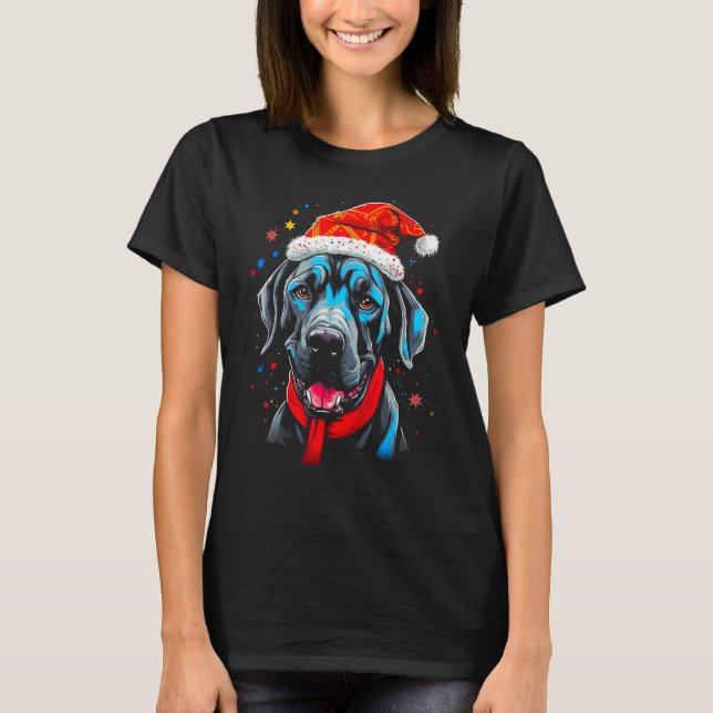 Dog Great Dane Christmas T-Shirt (Vorderseite)