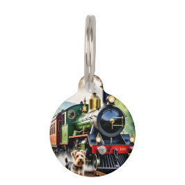 Dog Greeting steam train Haustiermarke