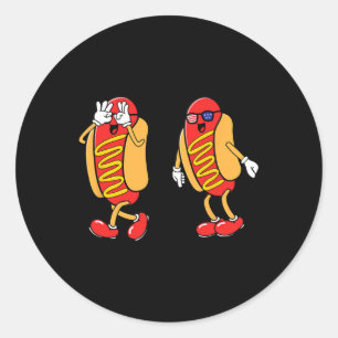 Dog Griddy Dance Hotdog 4. Juli Jungs Kinder Todd Runder Aufkleber