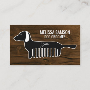 Dog Groomer   Ausbilder   Tier   Holz Visitenkarte