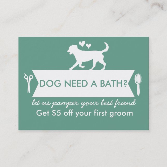 Dog Groomer Business Card - Personalizable Visitenkarte (Vorderseite)