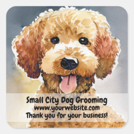 Dog Groomer Business Quadratischer Aufkleber