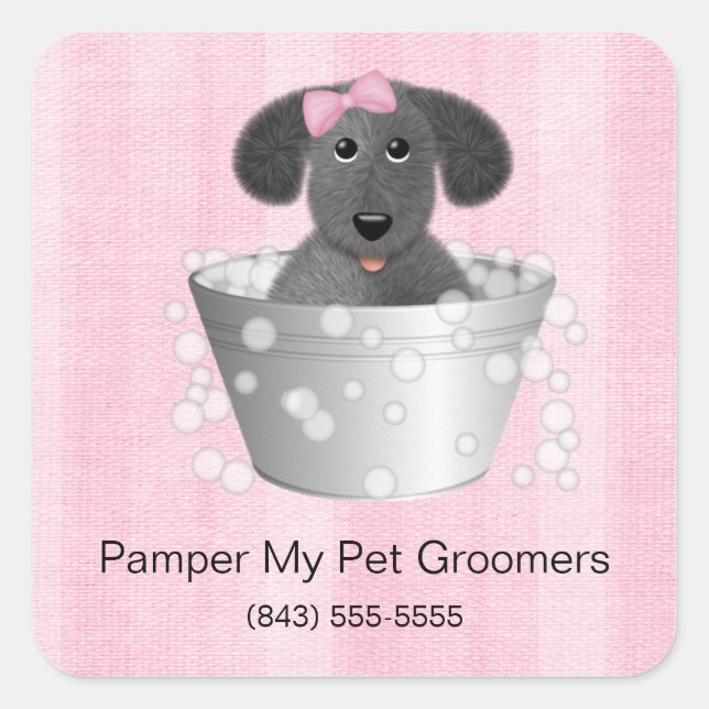 Dog Groomer Business Stickers (Vorderseite)