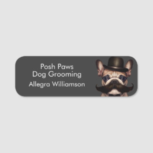 Dog Groomer Business Welpe Gray Namensschild
