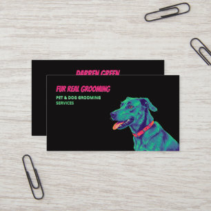 Dog Groomer Dog Care Black Visitenkarte