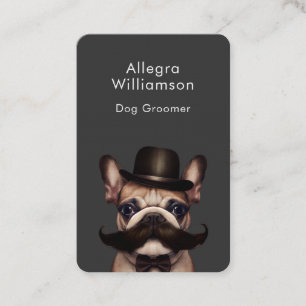 Dog Groomer French Bulldog QR-Code Visitenkarte