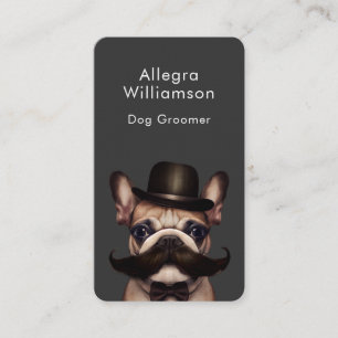 Dog Groomer Fun French Bulldog QR-Code Visitenkarte