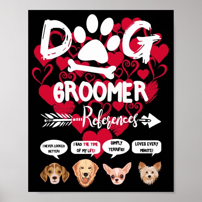 Dog Groomer Geschenkreferenzen zum Aufbauen von Hu Poster (Vorne)