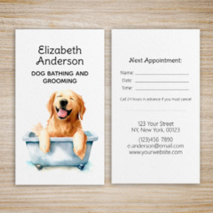 Dog Groomer Golden Retriever Ernennung Visitenkarte