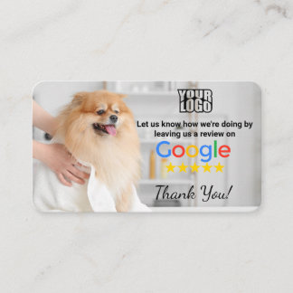 Dog Groomer Google Review Template mit QR - Visitenkarte