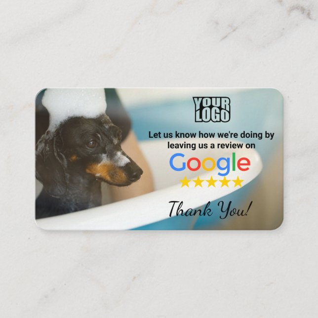 Dog Groomer Google Review Template mit QR - Visitenkarte (Vorderseite)