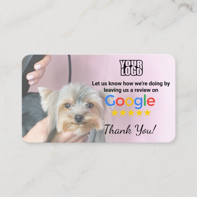 Dog Groomer Google Review Template mit QR - Visitenkarte (Vorderseite)