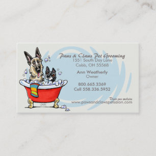 Dog Groomer Haustier Wellness-Center Claw Tub Blue Terminkarte