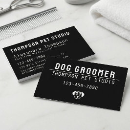 Dog Groomer Modern Bold Professional Pet Grooming Visitenkarte