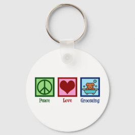 Dog Groomer Peace Love Pet Grooming Schlüsselanhänger