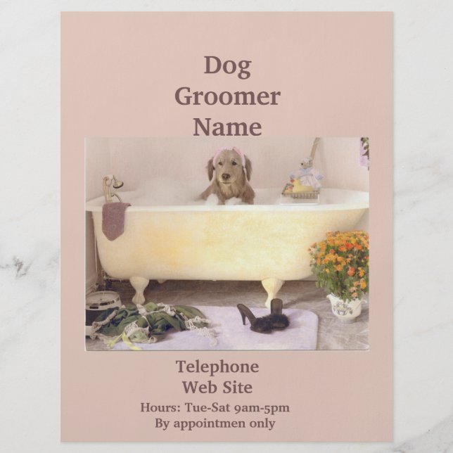 Dog Groomer Pet Products Services Business Flyer (Vorne)