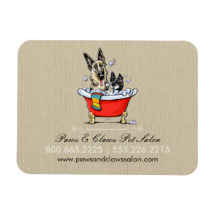 Dog Groomer Pet Salon Extravagant Tub Bio Business Magnet