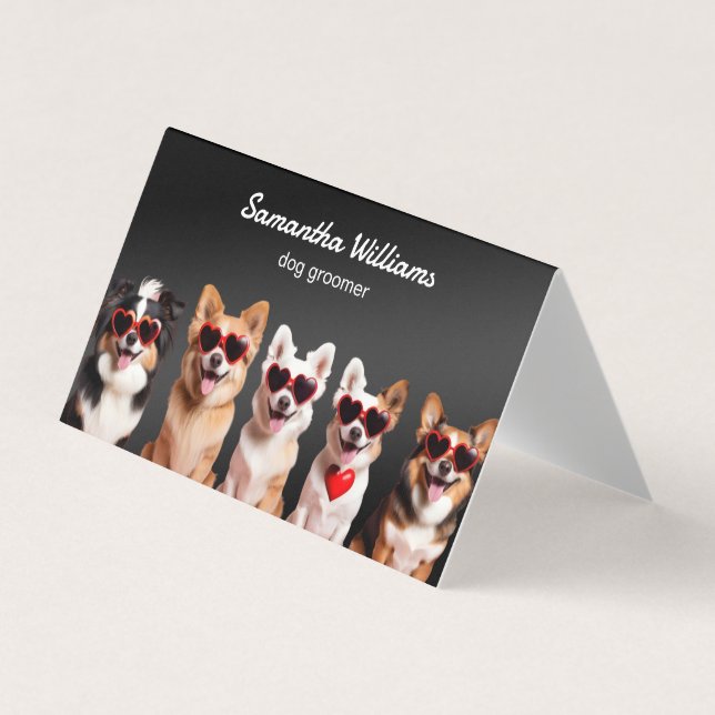 🐶 Dog Groomer QR Visitenkarten (Vorderseite)