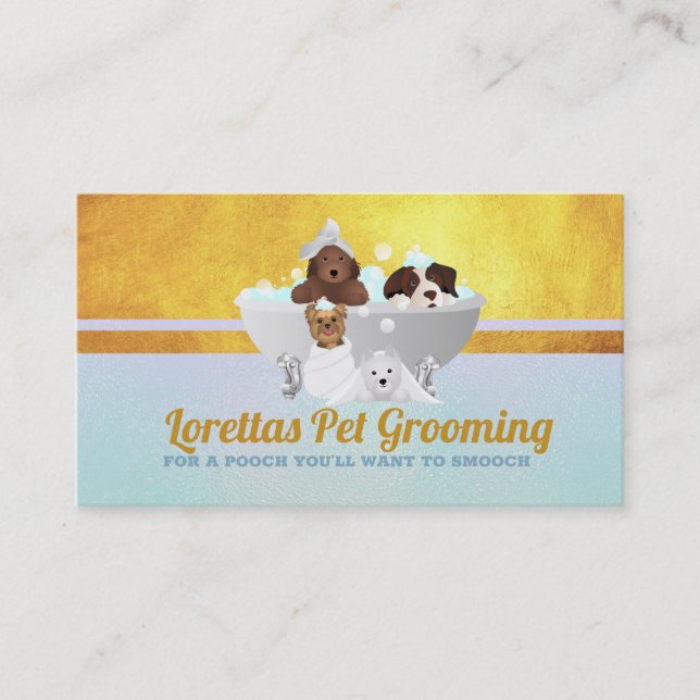 Dog Groomer Slogans Business Cards Visitenkarte (Vorderseite)